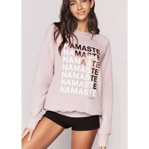 Spiritual Gangster Namaste Pink Long Sleeve Sweatshirt